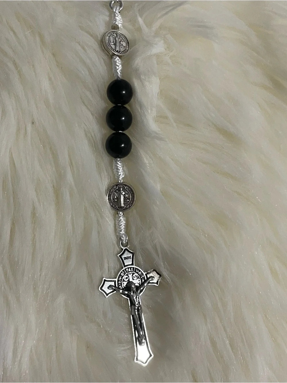 handmade st. benedict rosary | black onyx beads | catholic prayer rosary | st.m